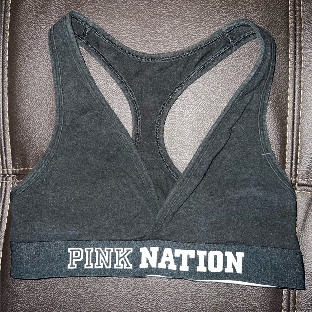 PINK XS black pink nation bralette